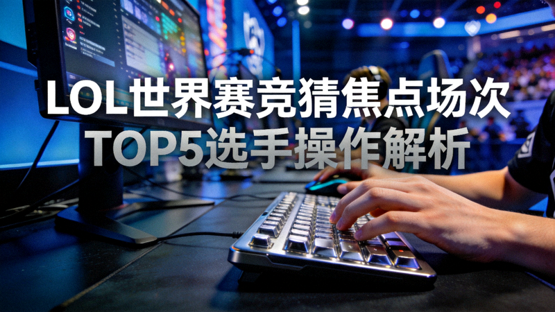 LOL世界赛竞猜焦点场次配图 - 电竞选手在比赛台上操作键鼠的近景